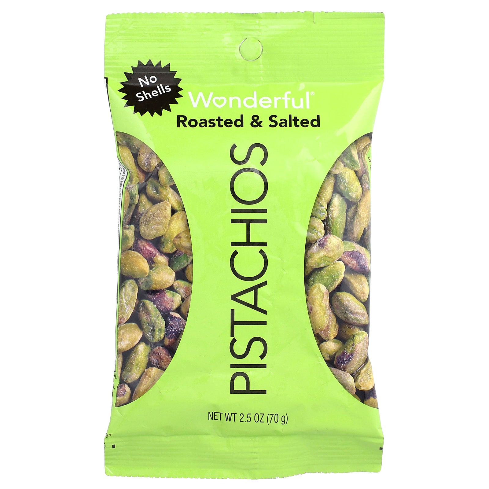 Wonderful Pistachios, Roasted & Salted, No Shells, 2.5 oz (70 g)
