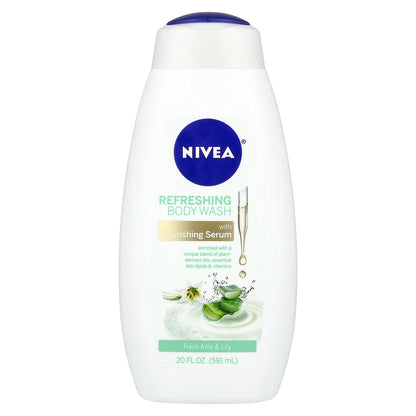 Nivea, Refreshing Body Wash, Fresh Aloe & Lily,  20 fl oz (591 ml)