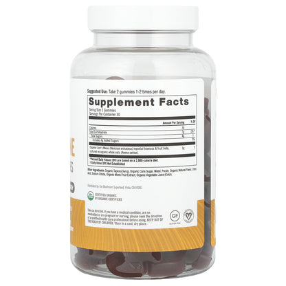 Om Mushrooms, Lion's Mane Mushroom Gummies, Strawberry, 60 Vegan Gummies (0.5 g per Gummy)