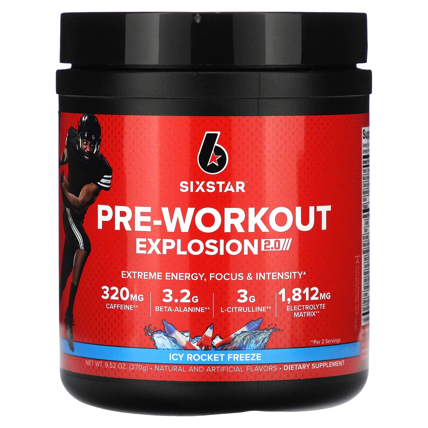 SIXSTAR, Pre-Workout Explosion 2.0, Icy Rocket Freeze, 9.52 oz (270 g)