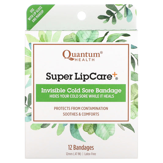 Quantum Health, Super LipCare+, Invisible Cold Sore Badges, 12 Bandages