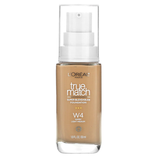 L'Oréal, True Match, Super-Blendable Foundation, W4 Warm Light Medium, 1 fl oz (30 ml)