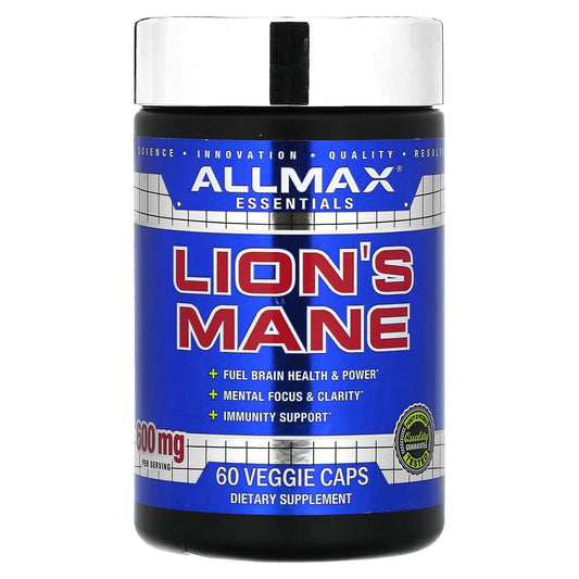 ALLMAX, Essentials, Lion's Mane, 600 mg, 60 Veggie Caps (300 mg per Capsule)