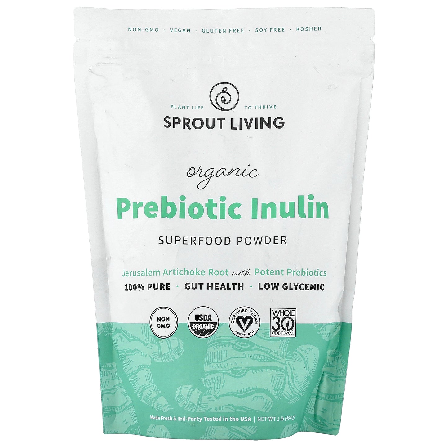 Sprout Living, Organic Prebiotic Inulin, Superfood Powder, 1 lb (454 g)