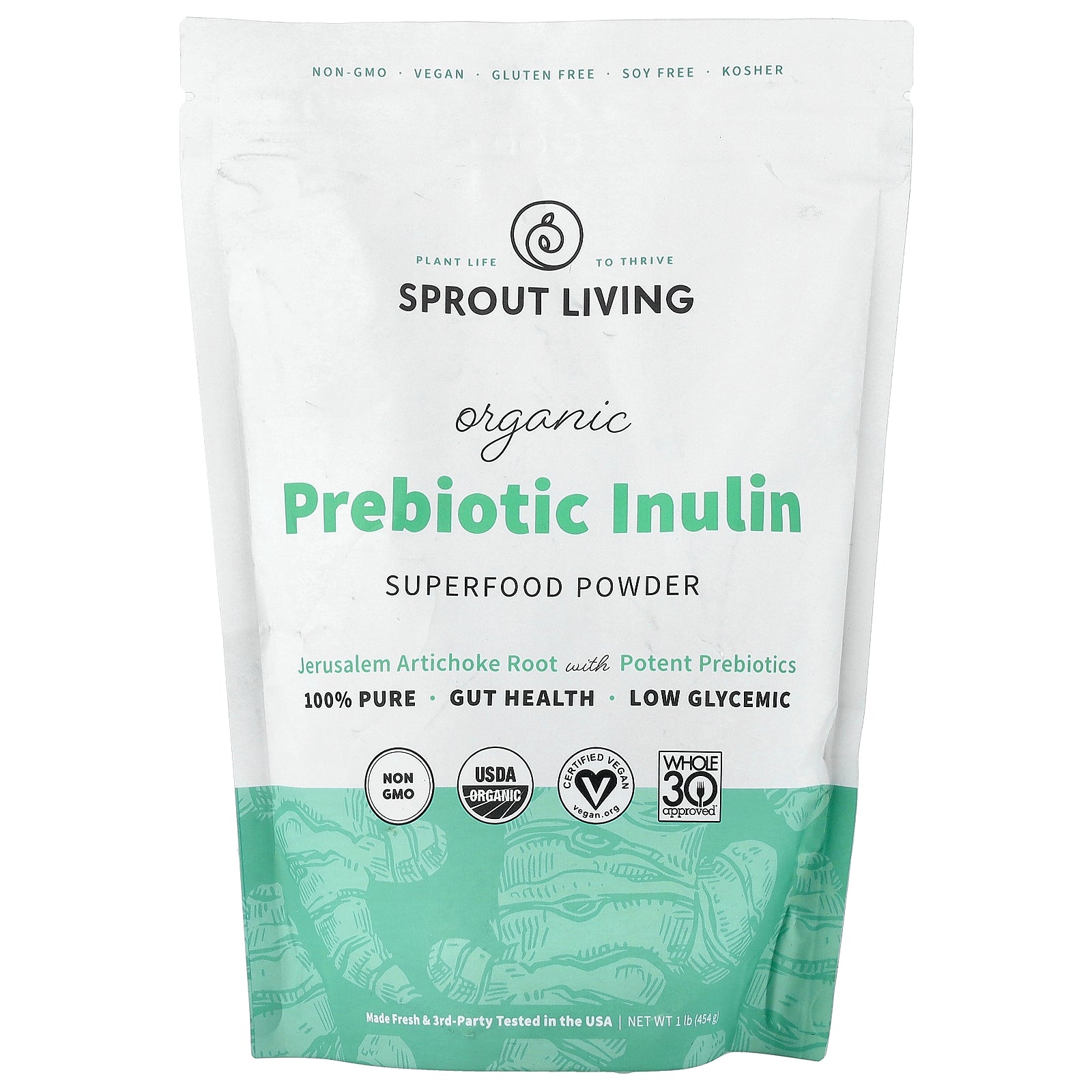 Sprout Living, Organic Prebiotic Inulin, Superfood Powder, 1 lb (454 g)
