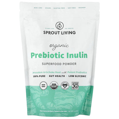 Sprout Living, Organic Prebiotic Inulin, Superfood Powder, 1 lb (454 g)