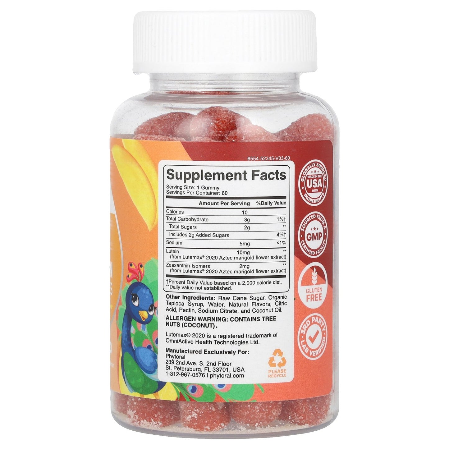 Phytoral, Kids, Lutein Gummies, Mango, 60 Gummies