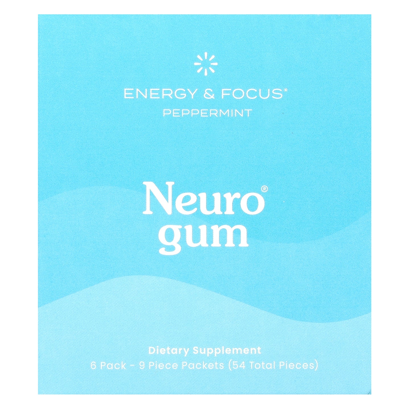 NeuroGum, Energy & Focus, Peppermint, 6 Packs, 9 Pieces Each