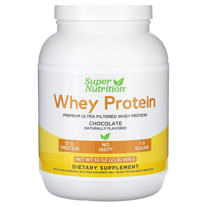 Super Nutrition, Ultra Filtered Whey Protein Powder, Non-GMO, rbST Free, Chocolate, 2 lb (908 g)