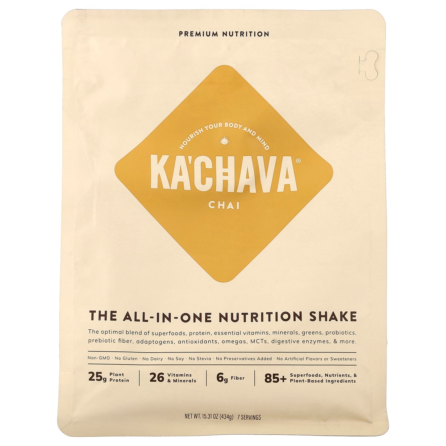 KaChava, The All-In-One Nutrition Shake, Chai, 15.31 oz (434 g)
