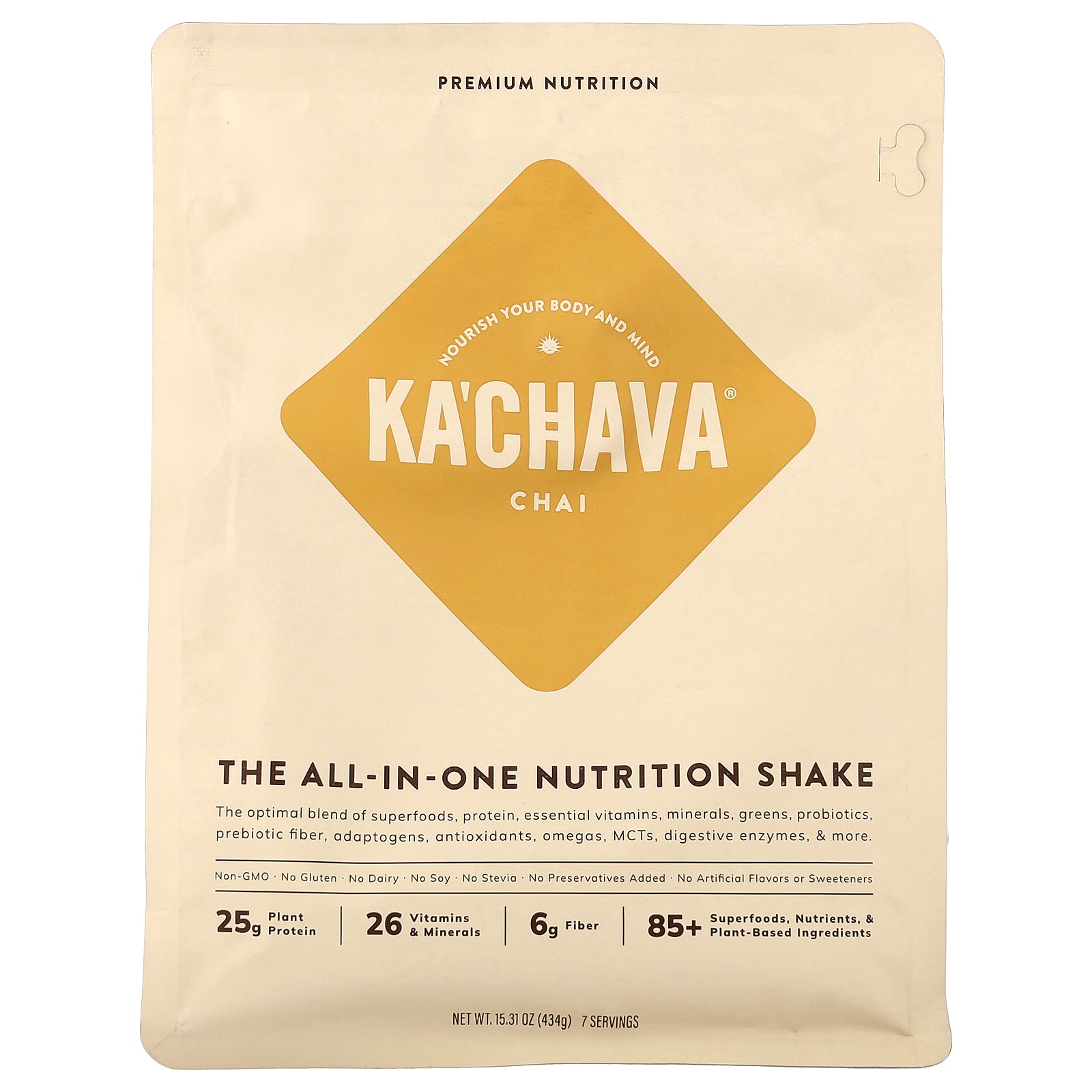 KaChava, The All-In-One Nutrition Shake, Chai, 15.31 oz (434 g)