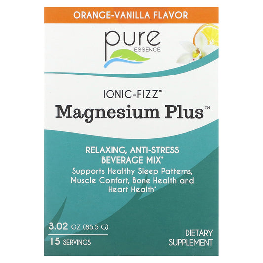 Pure Essence, Ionic-Fizz, Magnesium Plus, Orange-Vanilla, 15 Sticks, 0.2 oz (5.7 g) Each