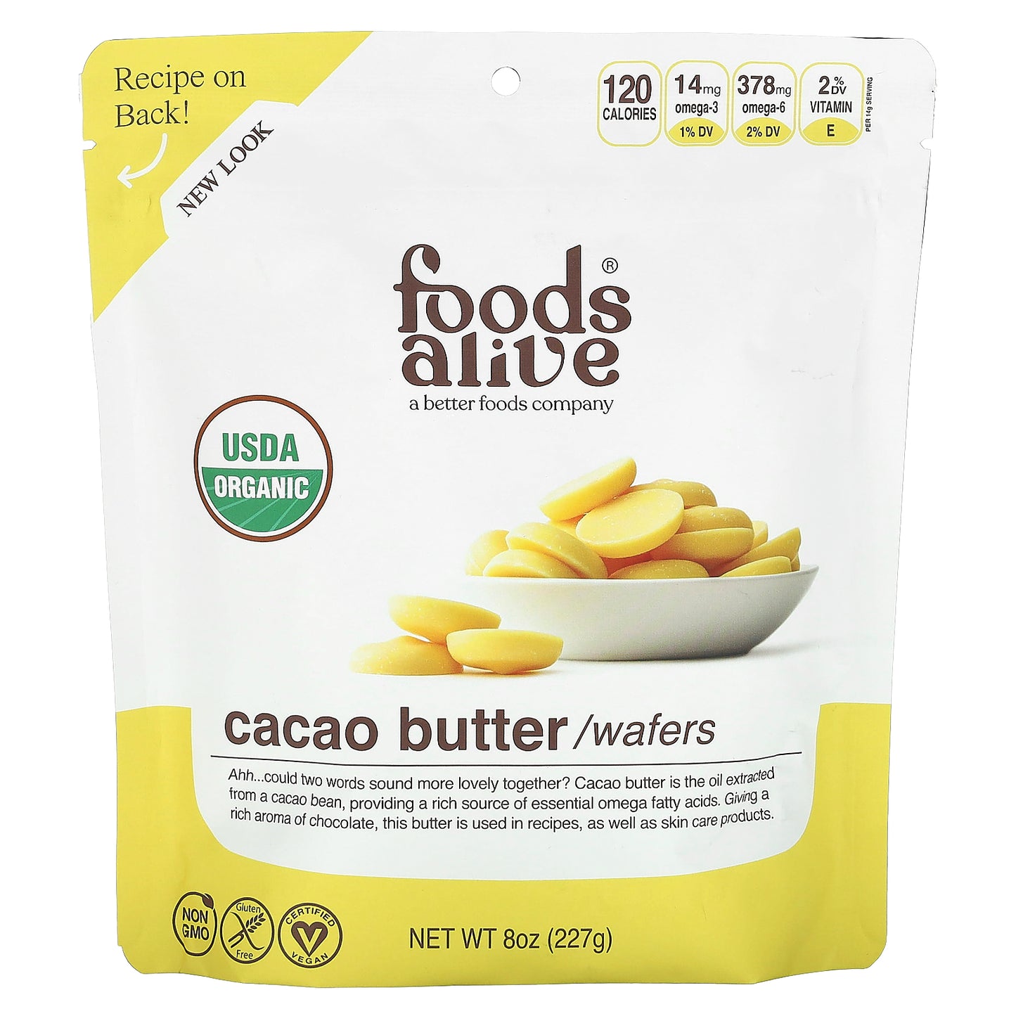 Foods Alive, Cacao Butter Wafers, 8 oz (227 g)