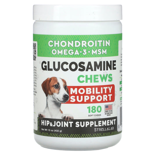 StrellaLab, Glucosamine Chews, For Dogs & Cats, 180 Soft Chews, 15 oz (432 g)