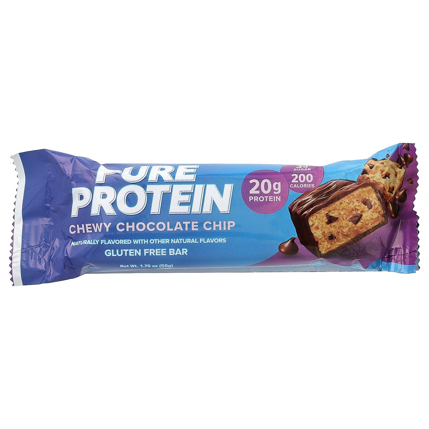 Pure Protein, Gluten Free Bar, Chewy Chocolate Chip, 12 Bars, 1.76 oz (50 g) Each