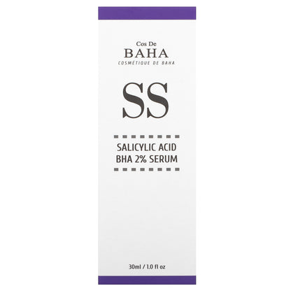 Cos De BAHA, SS, Salicylic Acid BHA 2% Serum, 1 fl oz (30 ml)