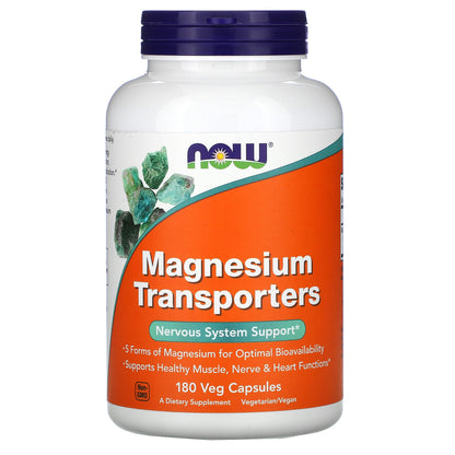 NOW Foods, Magnesium Transporters, 180 Veg Capsules