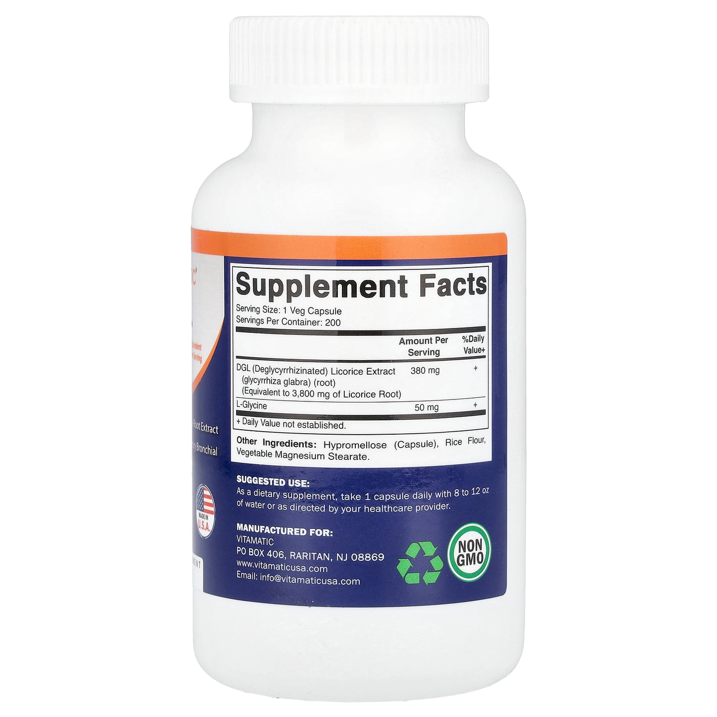 Vitamatic, DGL, 200 Vegetable Capsules