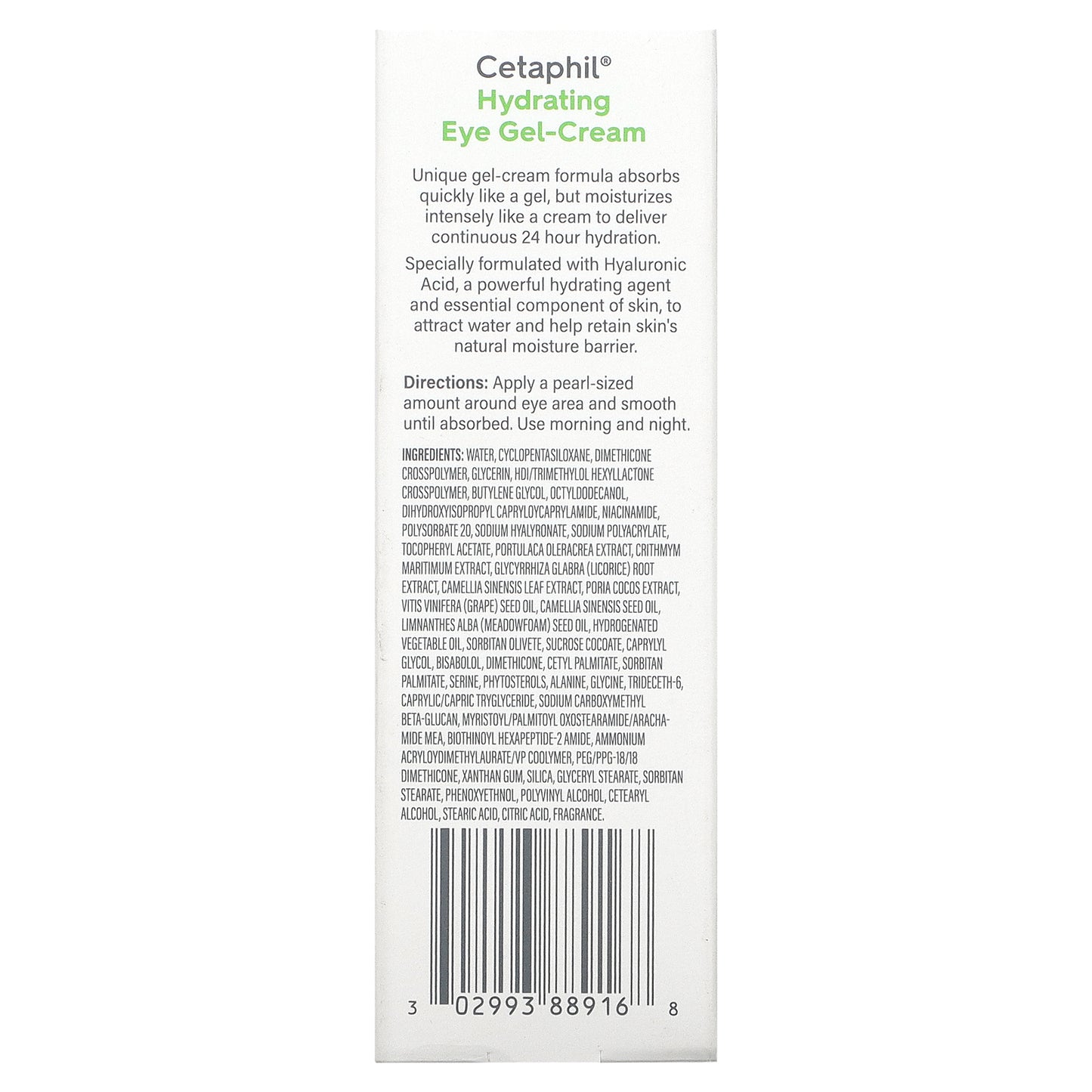 Cetaphil, Hydrating Eye Gel-Cream with Hyaluronic Acid, 0.5 fl oz (14 ml)