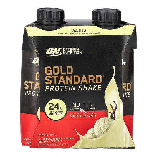 Optimum Nutrition, Gold Standard® Protein Shake, Vanilla, 4 Cartons, 11 fl oz (325 ml) Each