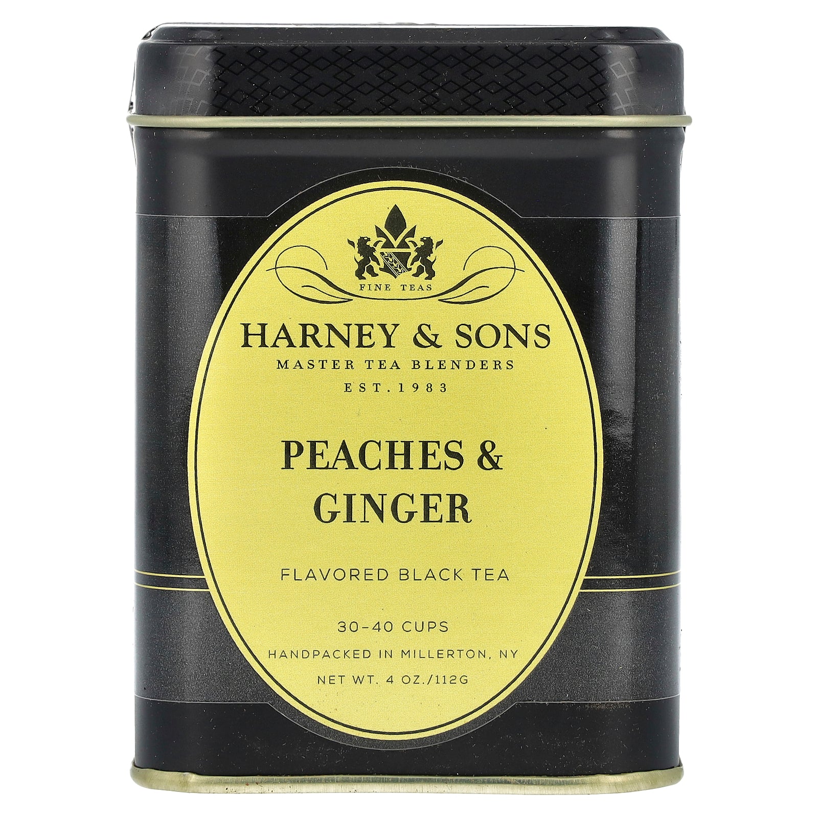 Harney & Sons, Flavored Black Tea, Peaches & Ginger, 4 oz (112 g)