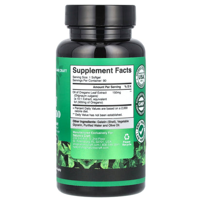 Nature's Craft, Oil of Oregano, 90 Softgels (150 mg per Softgel)