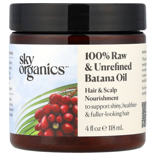 Sky Organics, 100% Raw & Unrefined Batana Oil, Hair & Scalp Nourishment, 4 fl oz (118 ml)