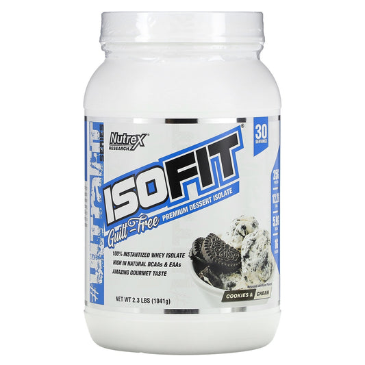 Nutrex Research, IsoFit, Premium Dessert Isolate, Cookies & Cream, 2.3 lbs (1,041 g)