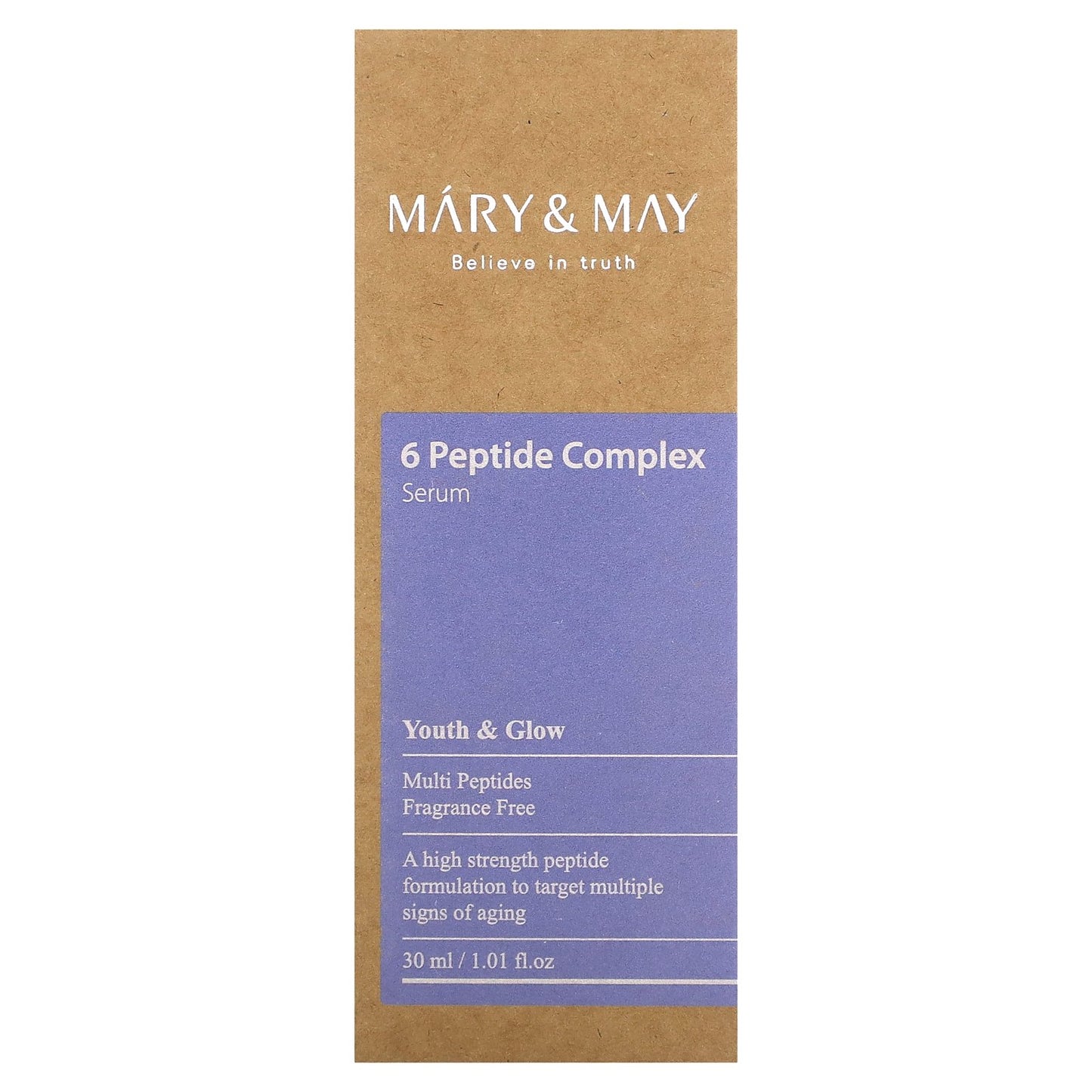 Mary & May, 6 Peptide Complex Serum, Fragrance Free, 1.01 fl oz (30 ml)