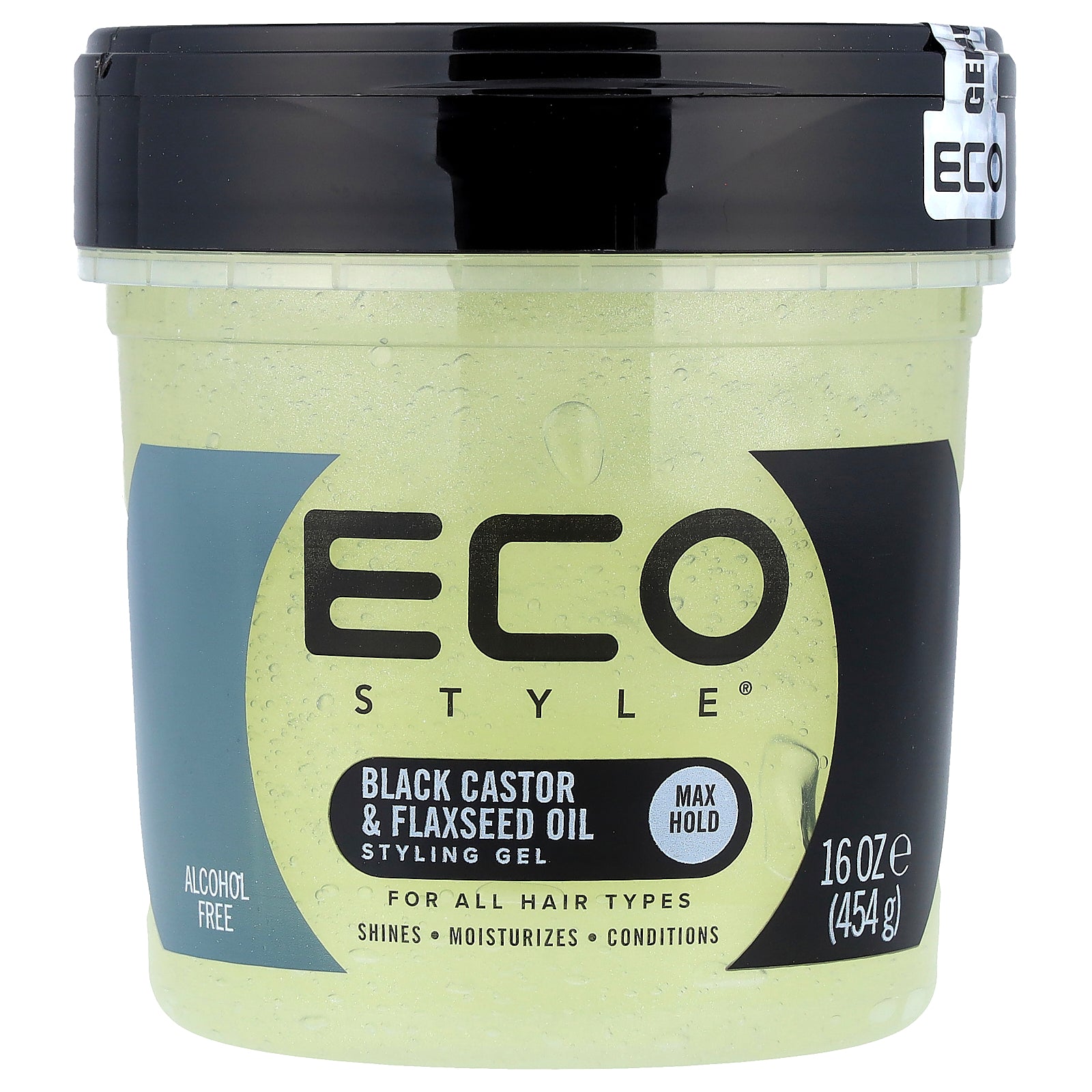 Eco Style, Styling Gel, Max Hold, All Hair Types, Black Castor & Flaxseed Oil, 16 oz (454 g)