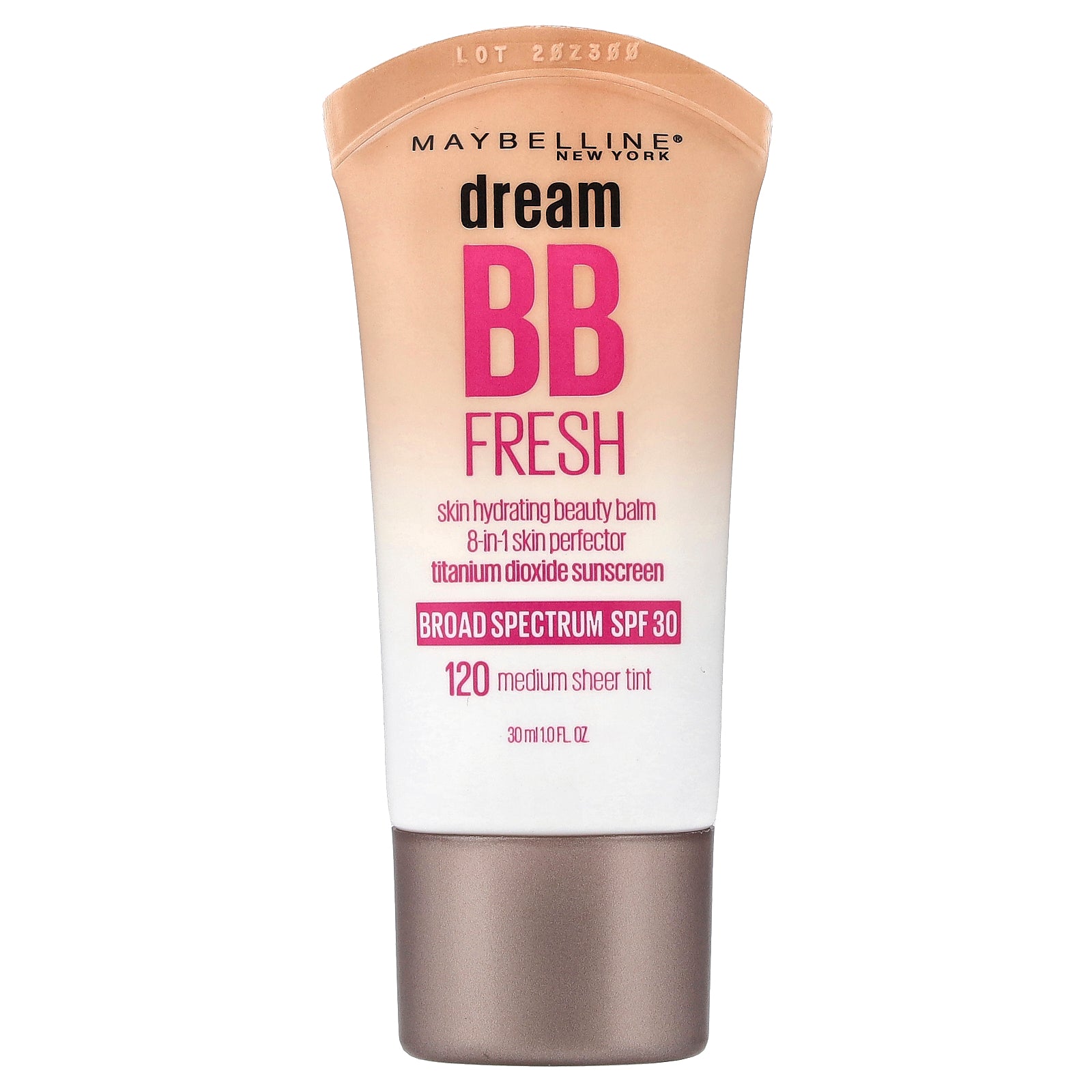 Maybelline, Dream BB Fresh, Skin Hydrating Beauty Balm, SPF 30, 120 Medium Sheet Tint, 1 fl oz (30 ml)