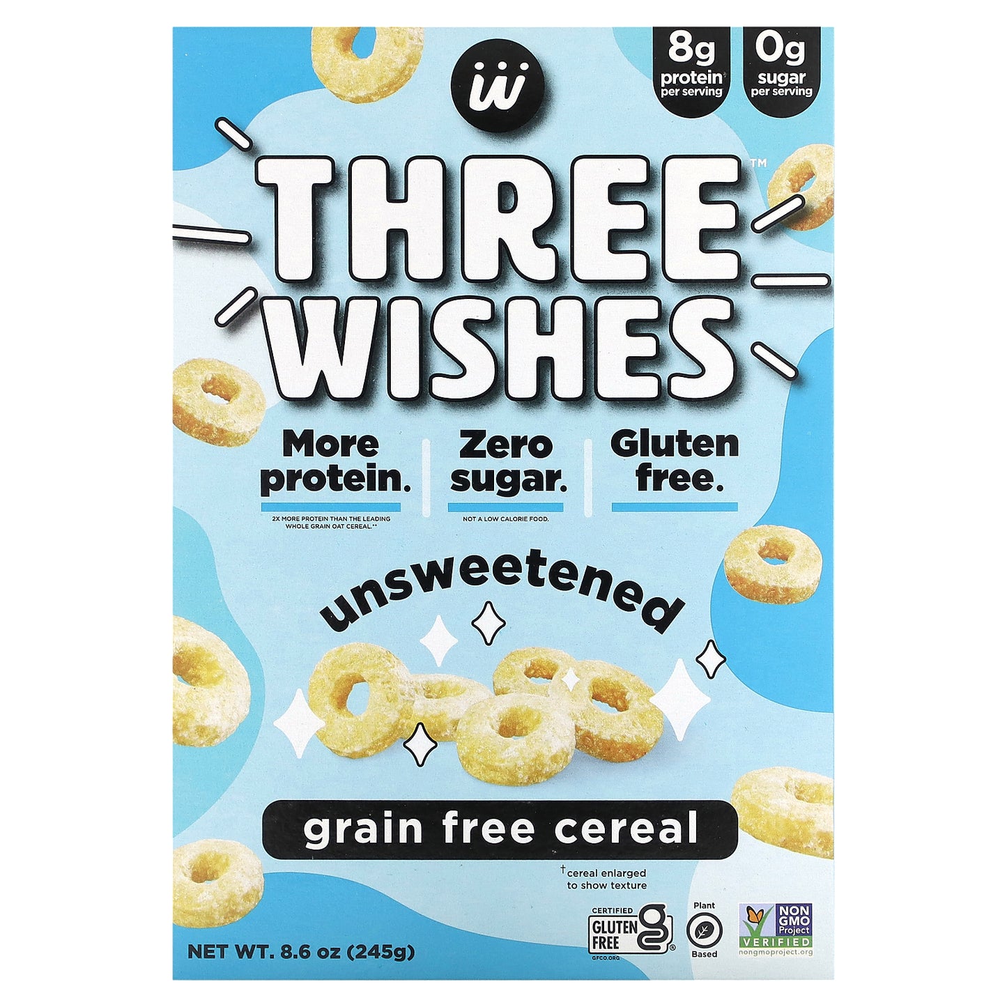 Three Wishes, Grain Free Cereal, Unsweetened, 8.6 oz (245 g)