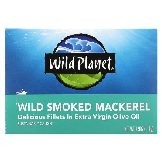 Wild Planet, Wild Smoked Mackerel, 3.9 oz (110 g)