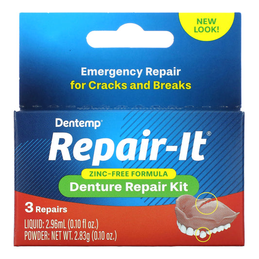 Dentemp, Repair-It, Denture Repair Kit, 3 Repairs