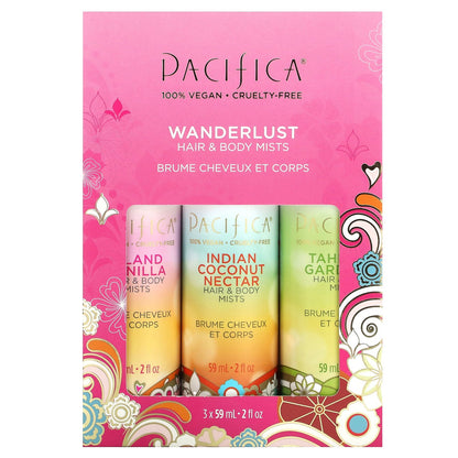 Pacifica, Hair & Body Mists, Wanderlust, 3 Pack, 2 fl oz (59 ml) Each