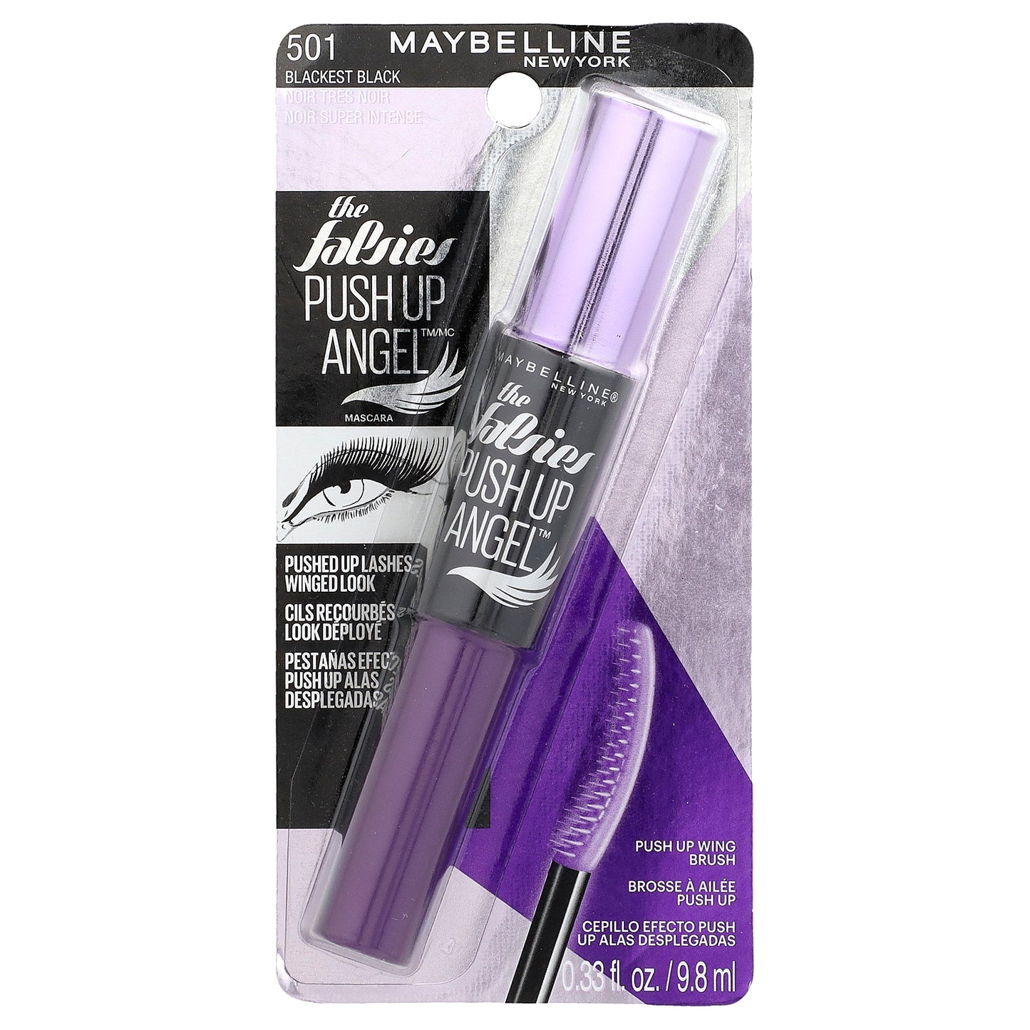 Maybelline, The Falsies™, Push Up Angel™ Mascara, 501 Blackest Black, 0.33 fl oz (9.8 ml)