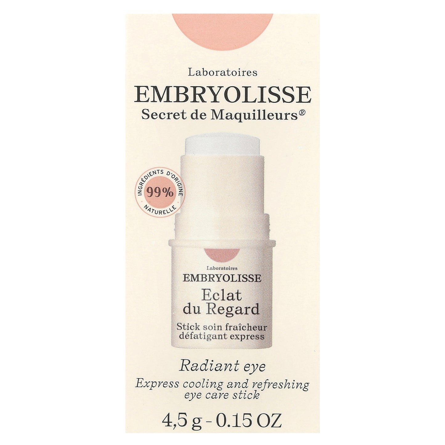 Embryolisse, Radiant Eye, Express Cooling and Refreshing Eye Care Stick, 0.15 oz (4.5 g)