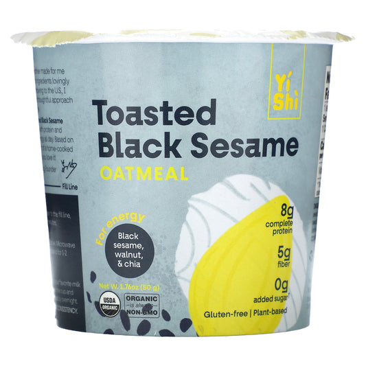 Yishi, Oatmeal, Toasted Black Sesame, 1.76 oz (50 g)