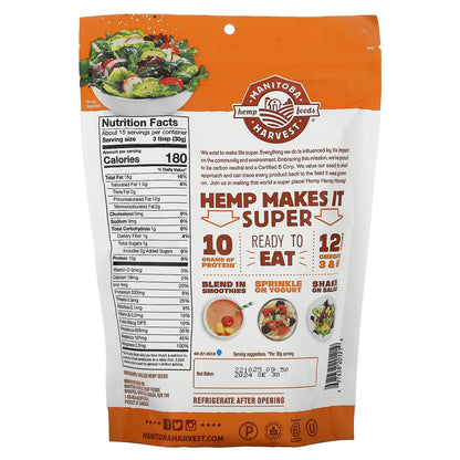 Manitoba Harvest, Hemp Hearts, Shelled Hemp Seeds, Delicious Nutty Flavor, 16 oz (454 g)