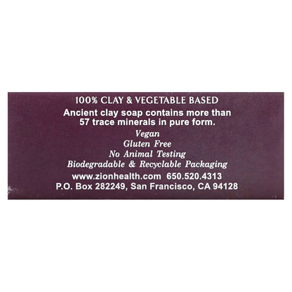 Zion Health, Ancient Clay Bar Soap, Elderberry, 6 oz (170 g)