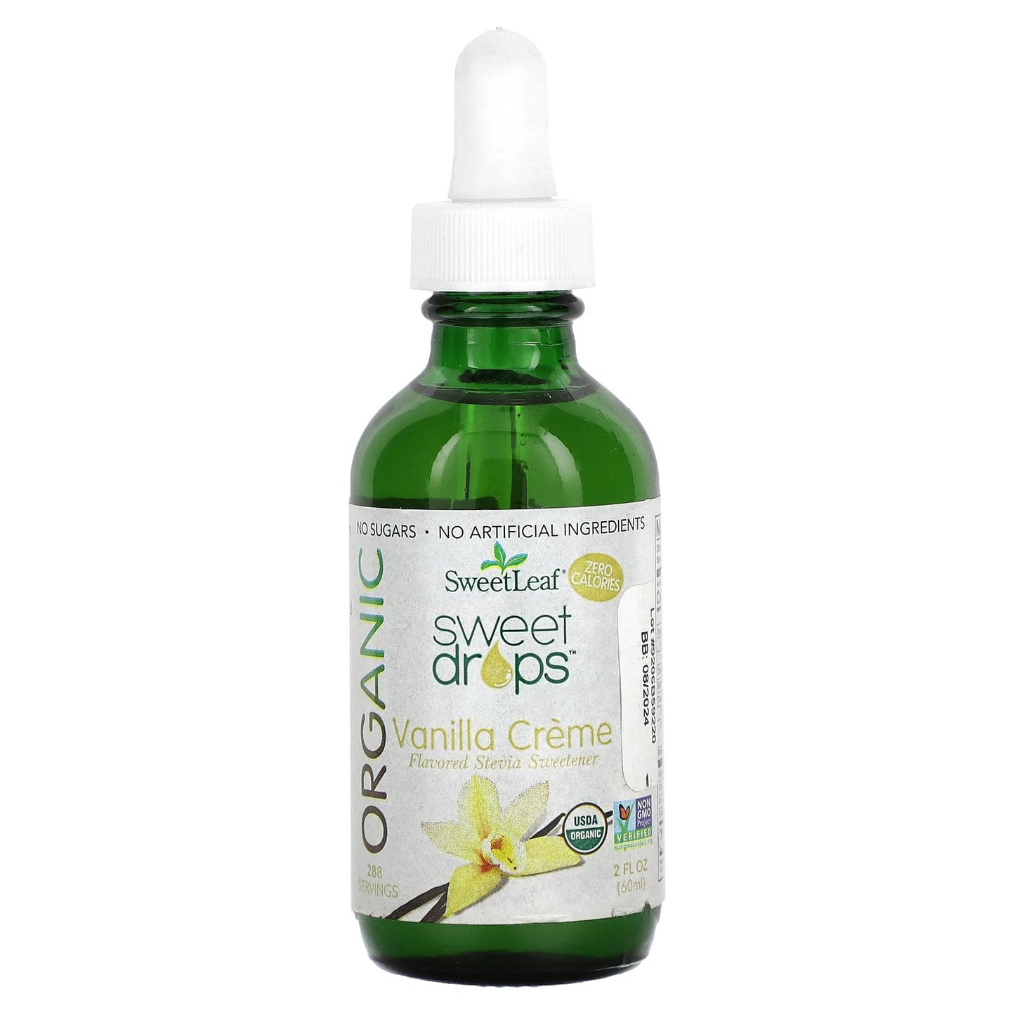 SweetLeaf Stevia, Organic Sweet Drops, Vanilla Creme, 2 fl oz (60 ml)