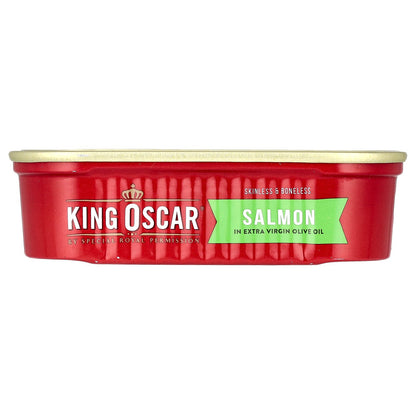 King Oscar, Skinless & Boneless Salmon in Extra Virgin Olive Oil, 4.05 oz (115 g)