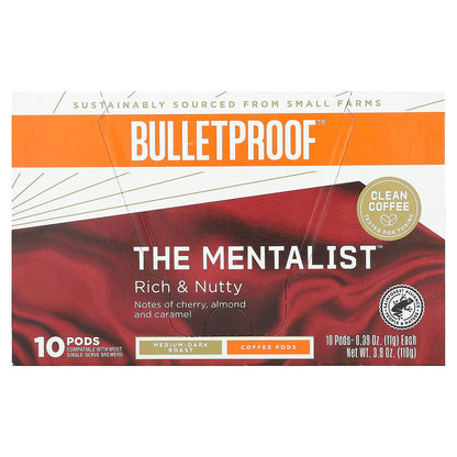 BulletProof, The Mentalist, Medium-Dark Roast , 10 Pods, 0.39 oz (11 g) Each