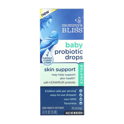 Mommy's Bliss, Baby Probiotic Drops, Age Newborn +, Flavorless, 0.51 fl oz (15 ml)