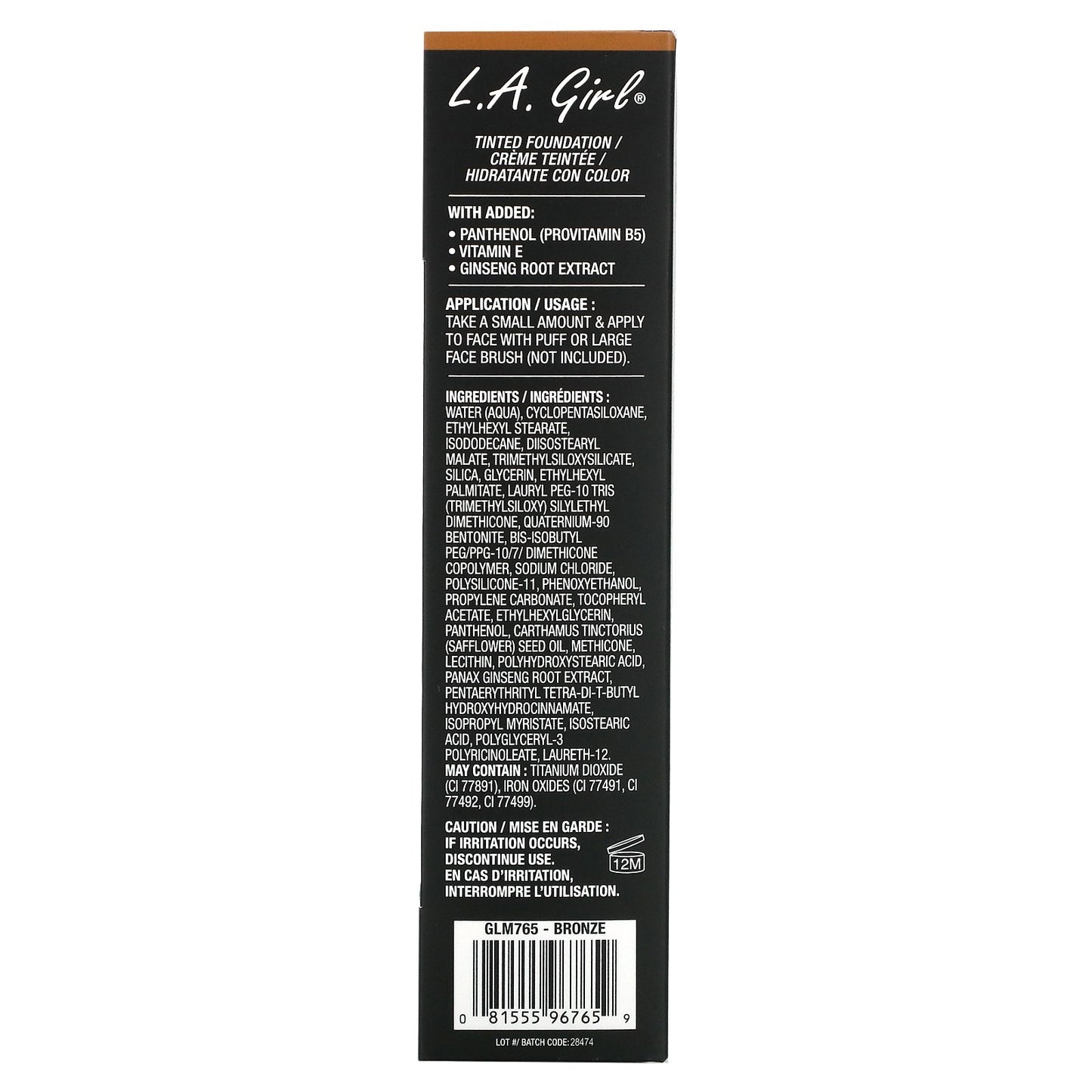 L.A. Girl, Tinted Foundation, Bronze, 1 fl oz (30 ml)