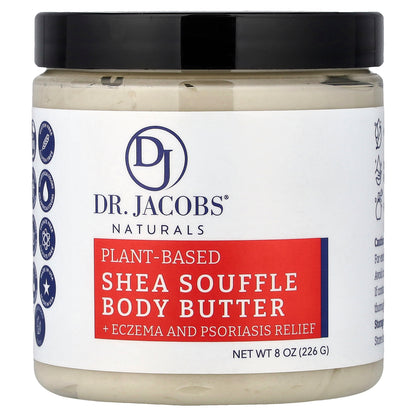 Dr. Jacobs Naturals, Plant-Based Shea Souffle Body Butter, Fragrance Free, 8 oz (226 g)