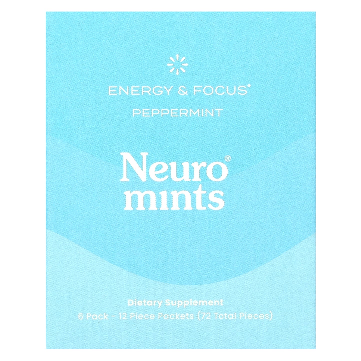 NeuroGum, NeuroMints, Energy & Focus, Peppermint, 6 Packs, 12 Pieces Each