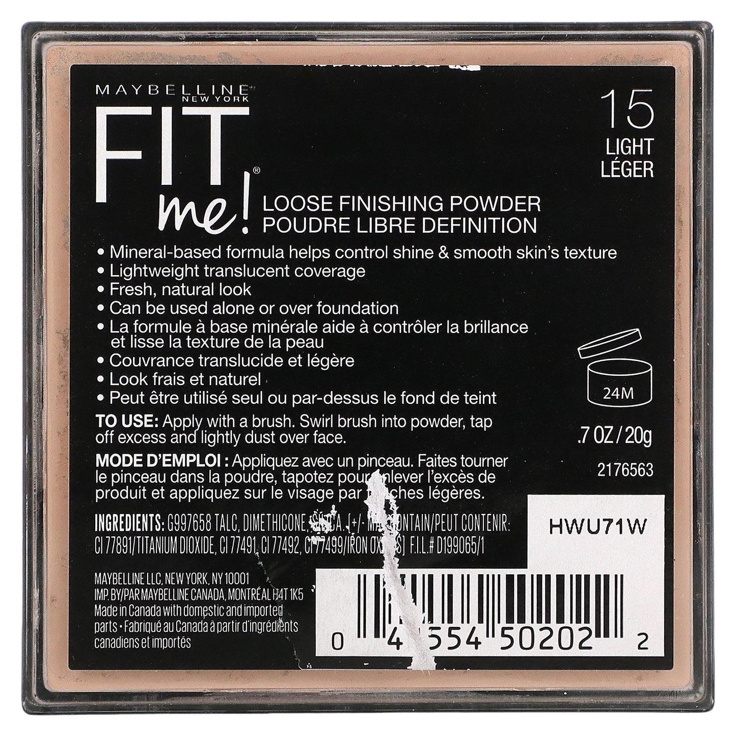 Maybelline, Fit Me, Loose Finishing Powder, 15 Light, 0.7 oz (20 g)