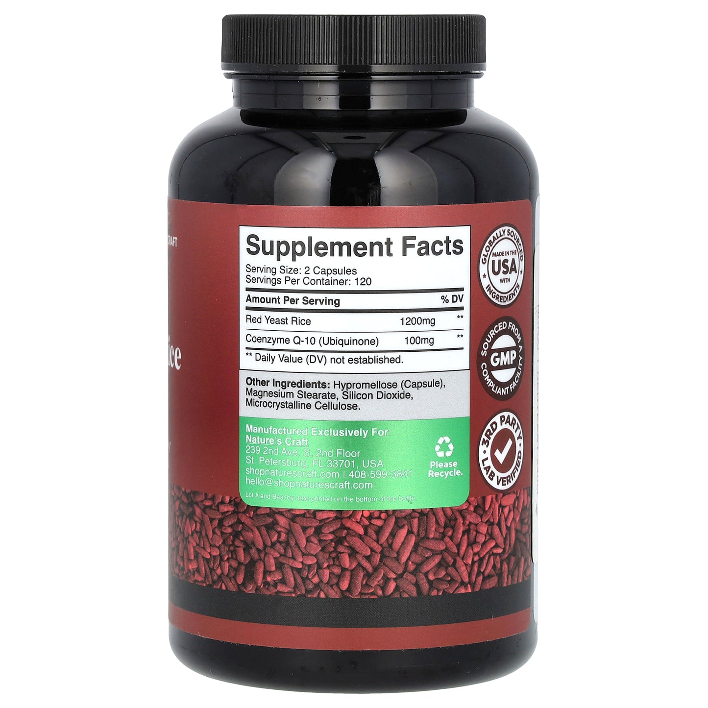 Nature's Craft, Red Yeast Rice + CoQ10 , 240 Capsules