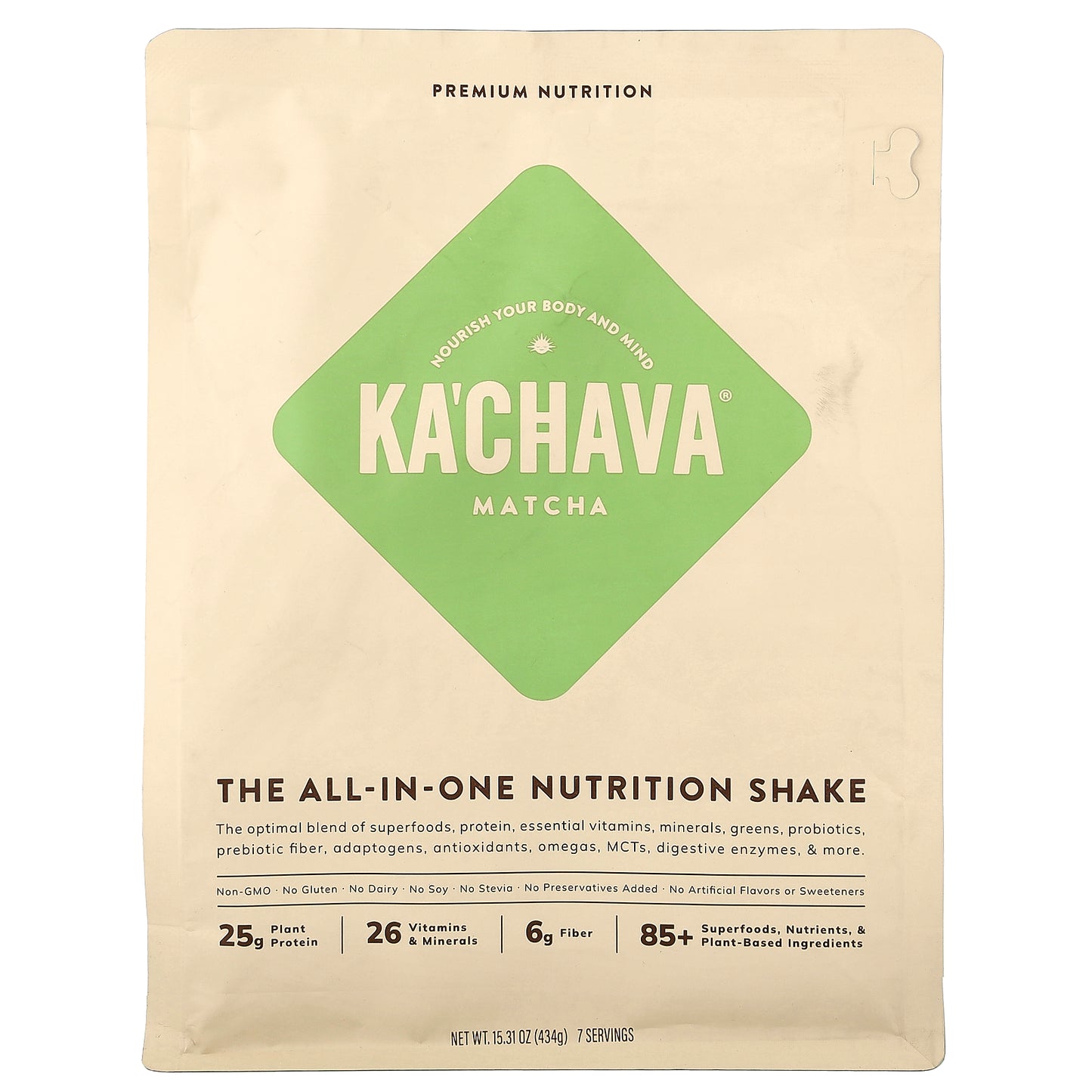 KaChava, The All-In-One Nutrition Shake, Matcha, 15.31 oz (434 g)